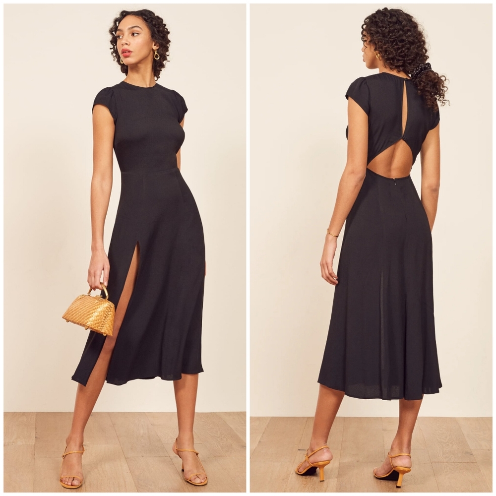 Reformation Petites Gavin Dress 0P (black)
